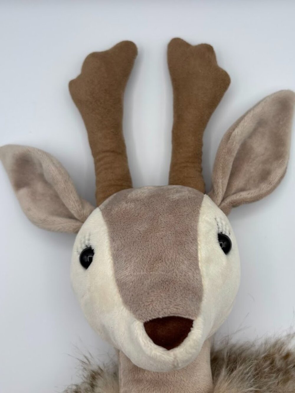 JELLYCAT Roxie Reindeer Deer Tan, Cream, Feathery Stuffed Plush 28” Large - Picture 2 of 11